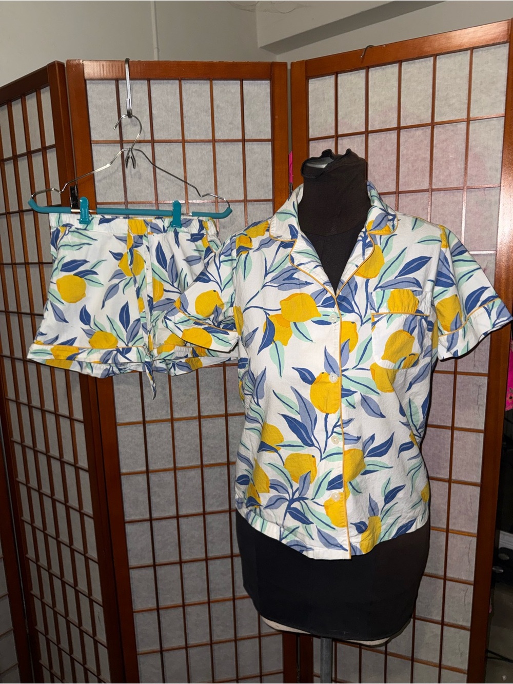 Printfresh Lemon Twist Organic Cotton Short Pajama Set Size Small